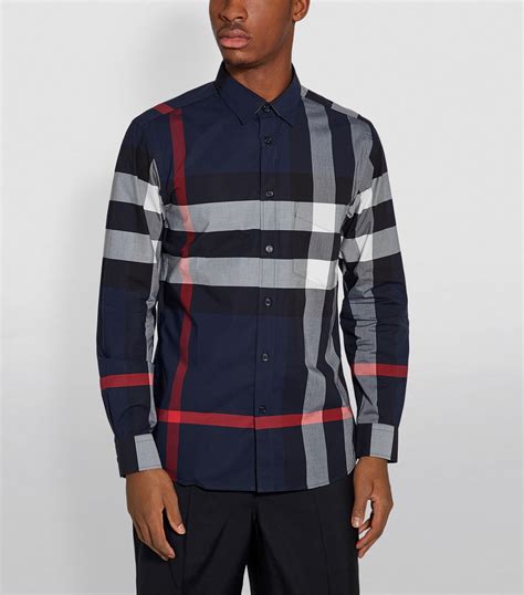 burberry blue shirt uk|burberry check shirt blue.